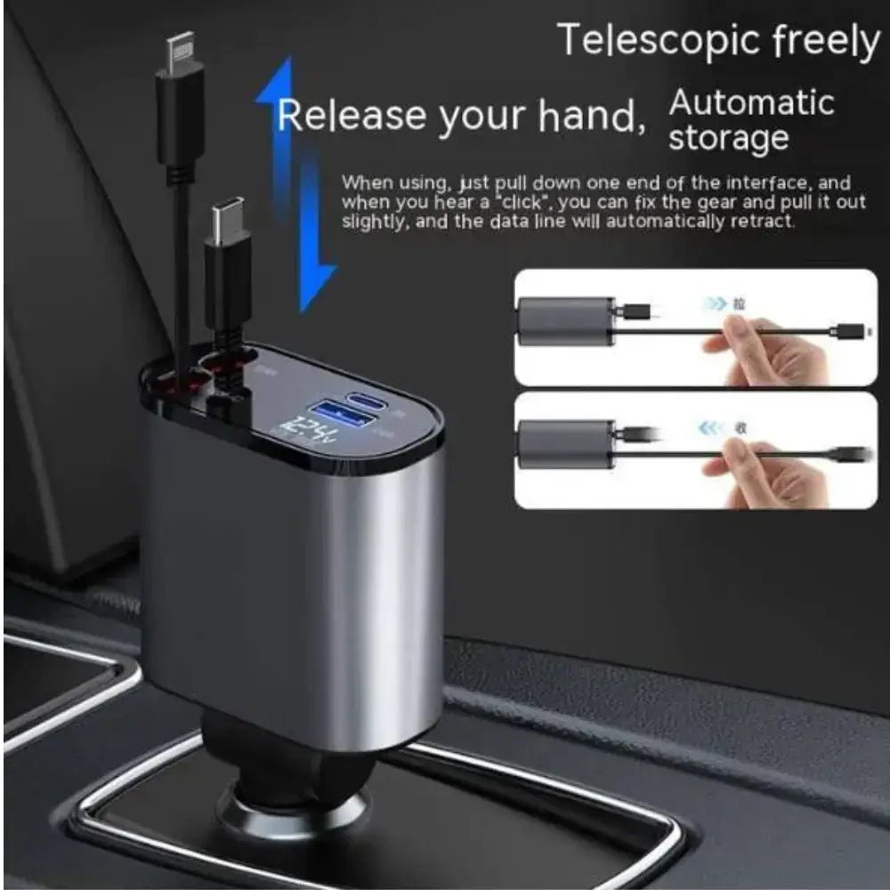 FAST 100W Car Phone Charger Lighter USB And TYPE - C Adapter - Cheapnfast