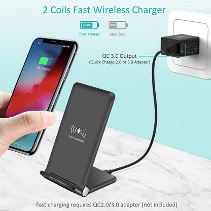 15W FAST WIRELESS CHARGER WITH STAND QUICK CHARGE - Cheapnfast