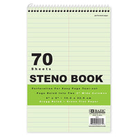 70 Ct. 6" X 9" Green Tint Gregg Ruled Steno Book - Cheapnfast