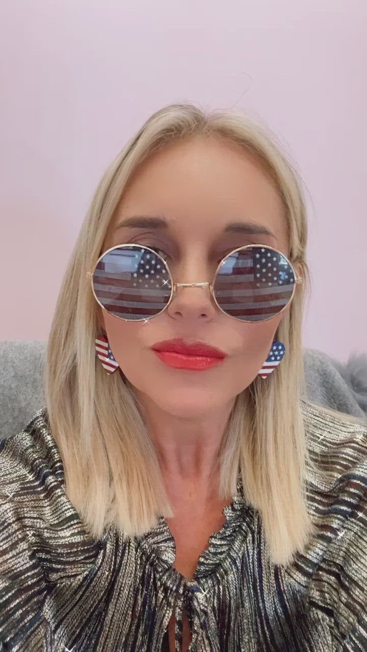 American Flag Round Shaped Sunglasses - Cheapnfast
