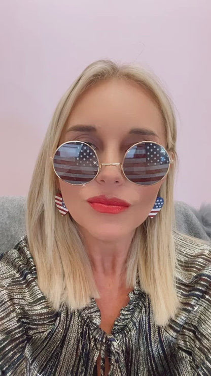 American Flag Round Shaped Sunglasses - Cheapnfast