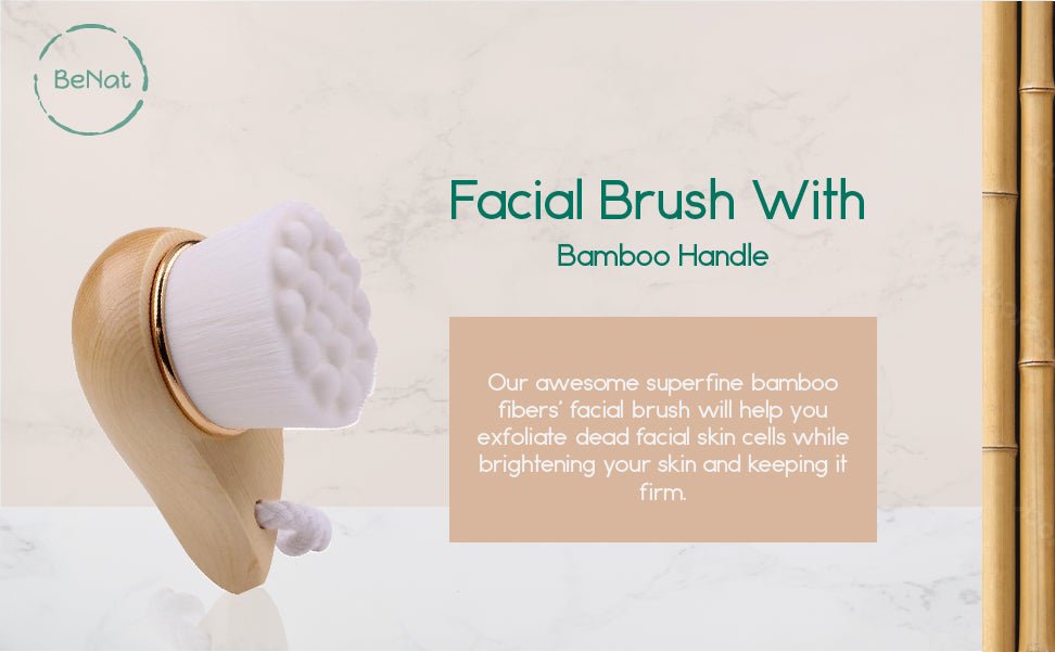 Facial Brush with Bamboo Handle - Cheapnfast